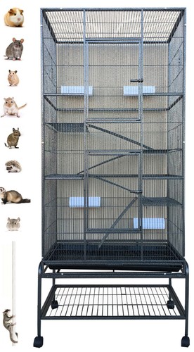 70" X-LARGE 5-Tiers Critter Cage For Ferret Chinchilla Glider Rat Mice Squirrel