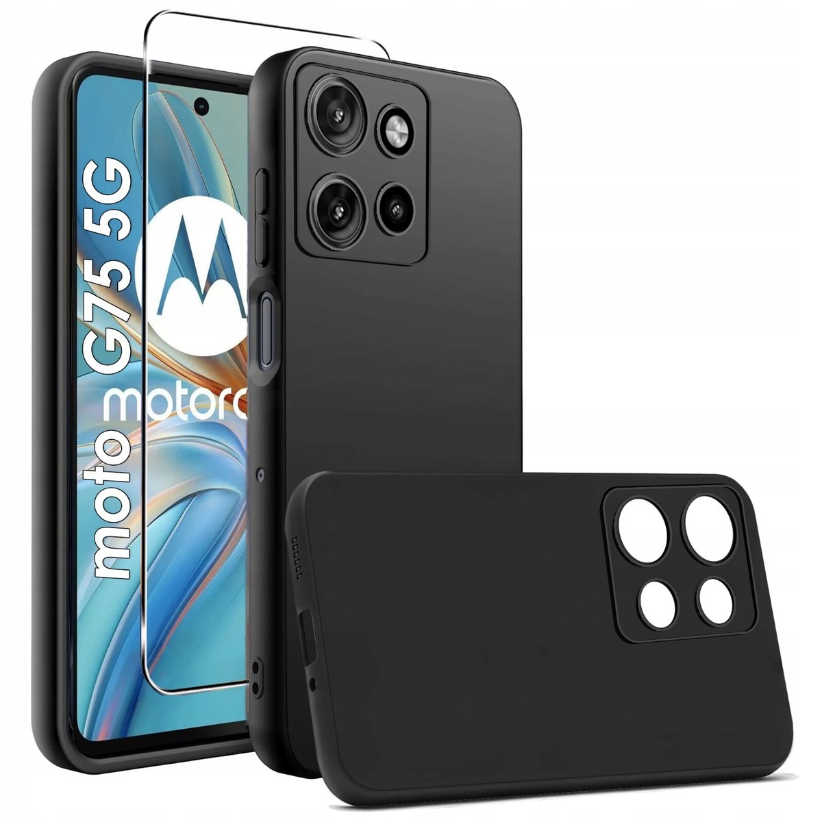Custodia Con Collana E Cinturino Regolabile Moex Per Motorola Moto G7 Power – Silicone Trasparente, Nero