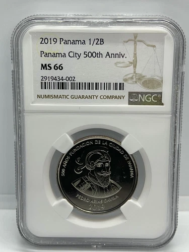 2019 Panama 1/2 Balboa Panama City 500th Anniversary Coin NGC MS 66