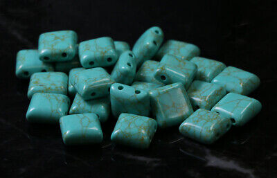 Howlite Turquoise Gemstone 20mm x 30mm Buddha Head Spacer Connector Beads 16"