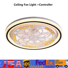 Modern Ceiling Fan With Light Dimmable LED Chandelier Lamp & Remote Lamp Fixture
