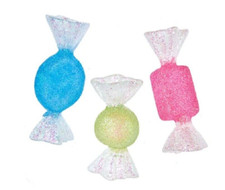 Set/3 3" Kurt Adler Glitter Wrapped Gumball Candy Ornament Sweet Christmas Decor
