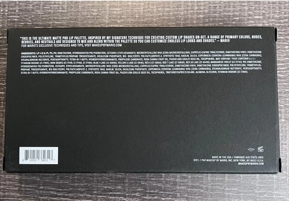 Makeup By Mario Master Matte Pro Lip Palette NIB Discontinued Cream Mixing - Image 4 of 4