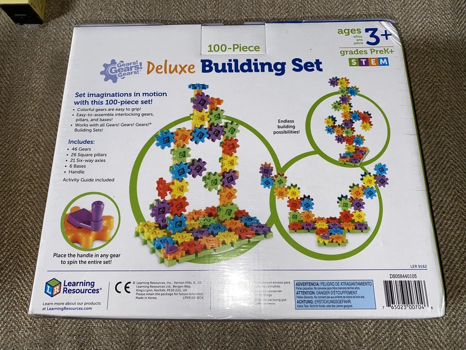 Learning Resources Gears! Gears! Gears! Deluxe Building Set 100 Pcs Sealed New! - Image 2 of 2