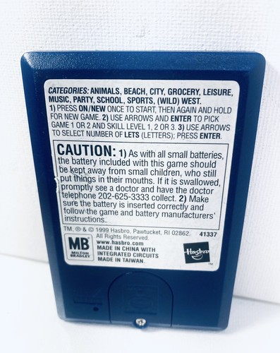 Hasbro: Hangman Electronic Handheld Word Game Vintage 1999 Milton Bradley Tested - Picture 3 of 4