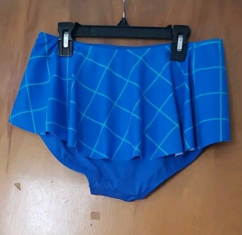 Nwt SPANX Flirty Skirted Swim Bottom Blue Geometric Shapewear Size 10 Free Ship - Picture 5 of 7