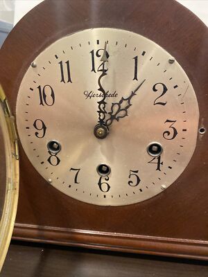 Vintage Herschede 8 Day Mantle Clock Westminster Chime Mahogany