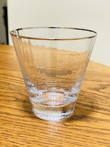 Anthropologie Old Fashioned Whiskey Glasses Platinum Trim Set Of 6 - Picture 9 of 9
