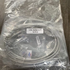 10x USB A Male to B Male Cable Cord  6FT Printer Data Wire High Speed Sealed
