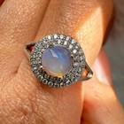 925 Sterling Silver Ring 5mm Natural Opal Gemstone Zircon Handmade Women Gift — photo 6