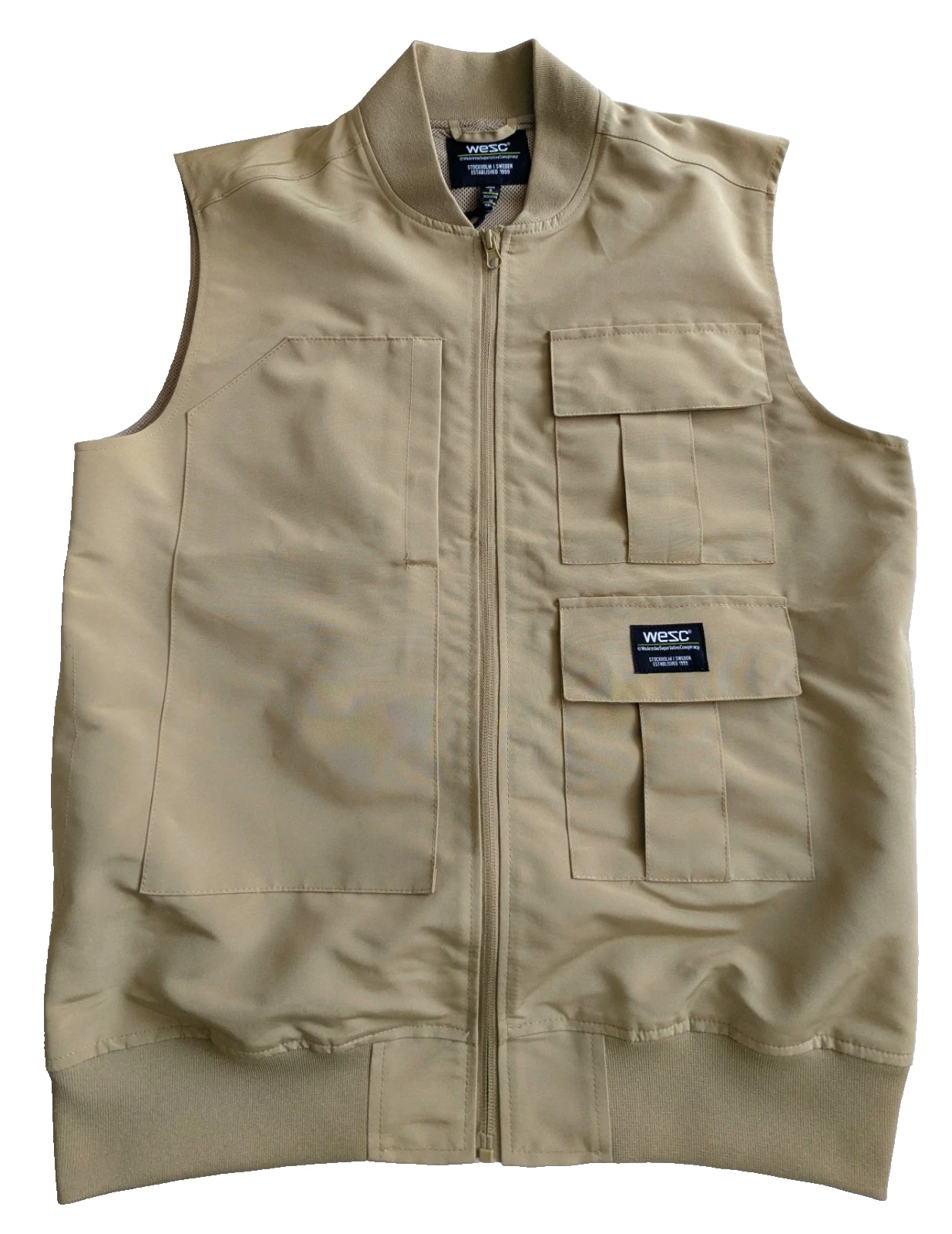 WeSC unisex multi cargo vest light khaki brown BNWT - men small - women medium