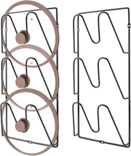 2 Pack Pot Lid Organizer Rack, 6-Tier Pots & Pans Holder Black 