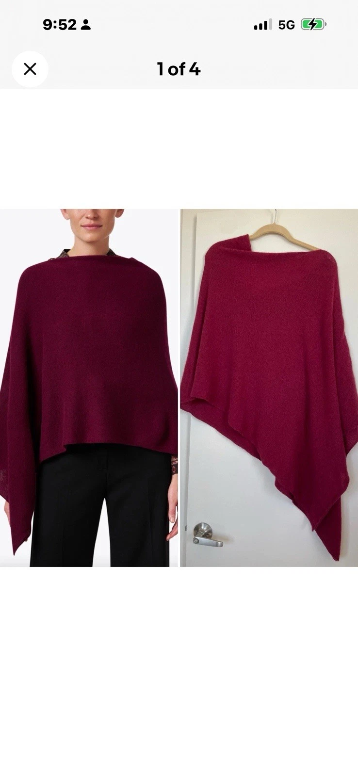 Minnie Rose 100% Cashmere Poncho