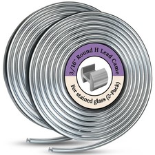 3/16'' Round H Lead Came for Stained Glass - 12 Ft H Channel Silver