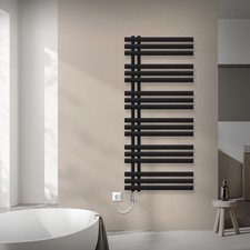 Radiateur sèche-serviettes noir mat 60x140 cm avec élément électrique 1200W