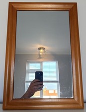 Vintage Pine Framed 50cm x 34.5cm Rectangular Vertical Wall Mountable Mirror