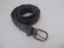 Men's Black 100 Leather Braided Belt Sz L