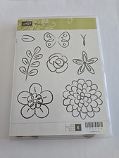 Stampin Up Rubber Stamp Set of 8 Flower Fest 122280