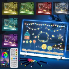 Acrylic Dry Erase Board, 16M-Color LED Light-Up Memo Board w/Music Sync, APP R