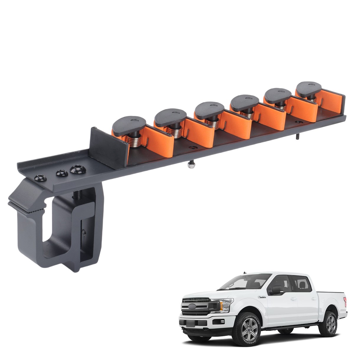 tailgate fishing rod holder Aluminum Fishing Rod Holder 6 Fishing Rods for Pickup Truck Tailgate Bed  Holds
