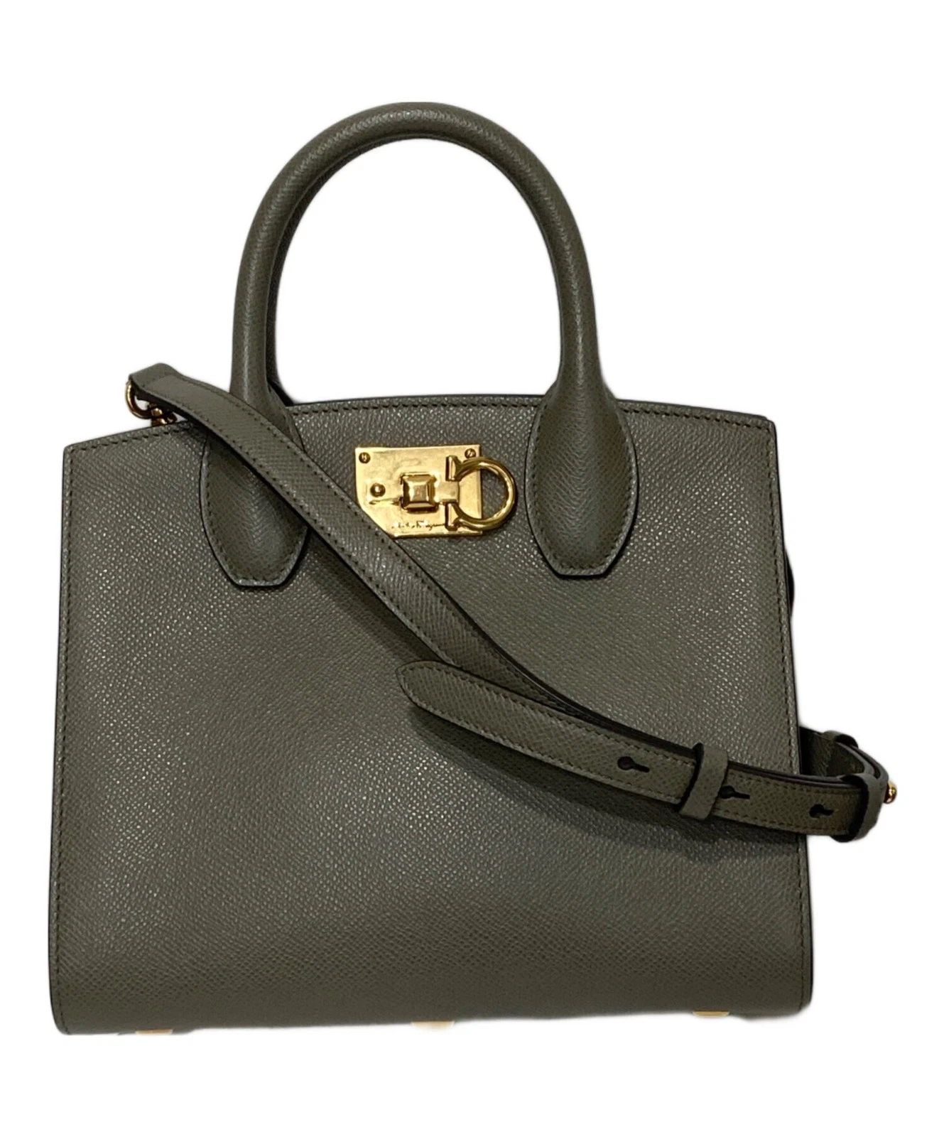 Ferragamo — Salvatore Ferragamo Gancini Studio Bag Gray #TFB3908