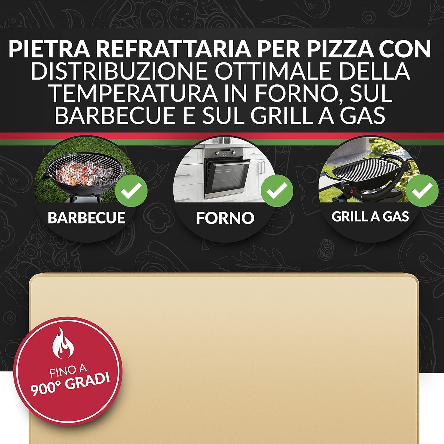 Pietra in Cordierite per Pizza - Qualità Forno Professionale a Casa - 4