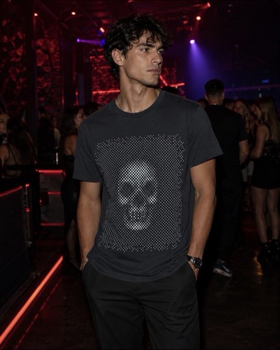 Alexander McQueen Skull Dot Graphic Tee Black T Shirt Size M Designer Streetwear