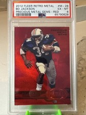 2012 Fleer Retro Metal Bo Jackson Precious Metal Gems Red 85/100 PSA 6