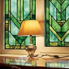 Original Hand Drawn Faux Stained Glass Window Film Double-Sided Privacy Static