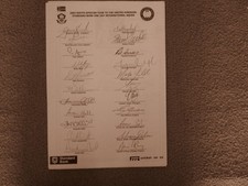 7 Cricket Signed Squad Sheets (good quality photocopies)