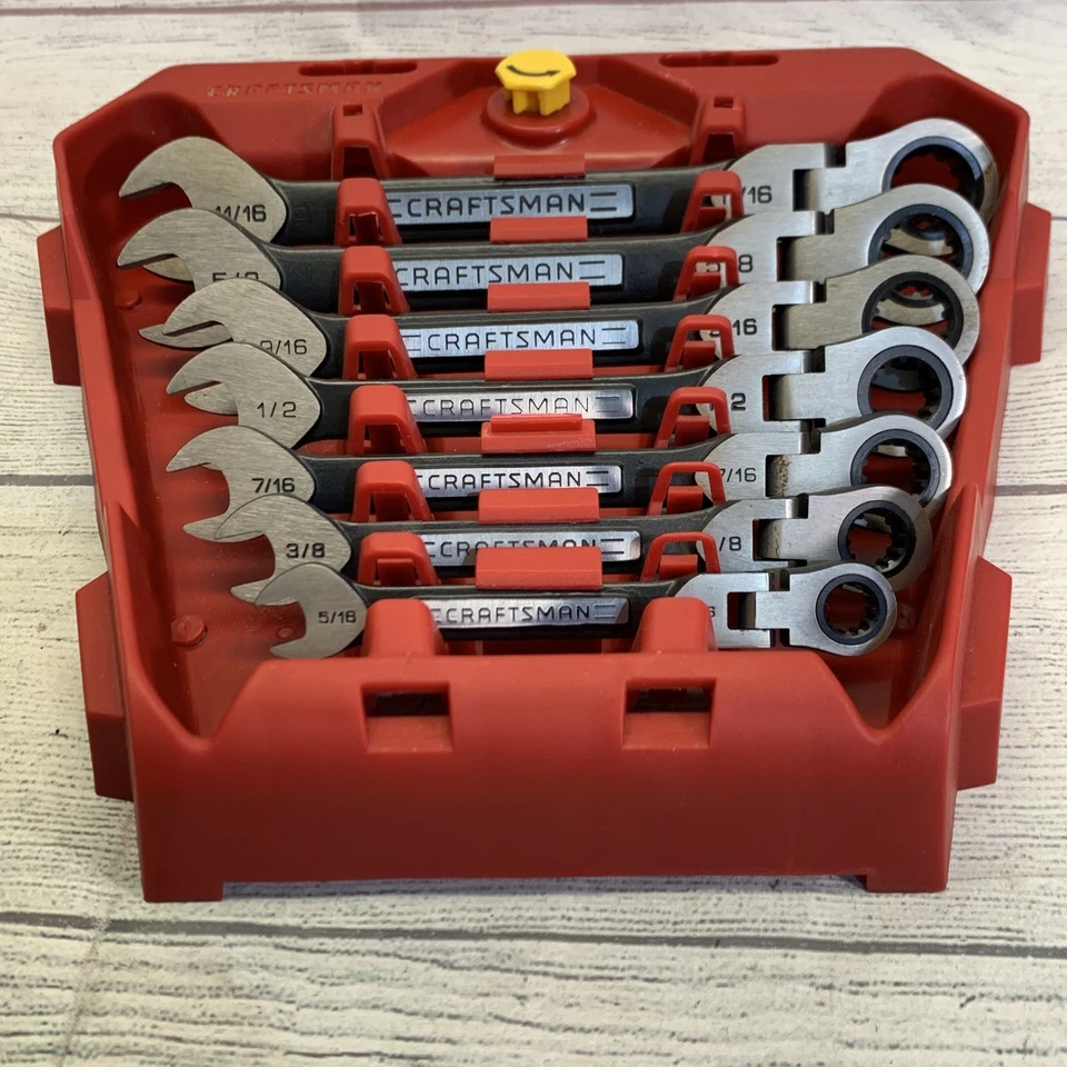 Набор из 7 универсальных храповых гибких гаечных ключей Craftsman 35271 *хороший* D-AB SAE дюйм - Изображение 2 из 4