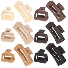 12 Pack Square Claw Clips, Big and Small Neutral Rectangle Hair Mixed Neutral