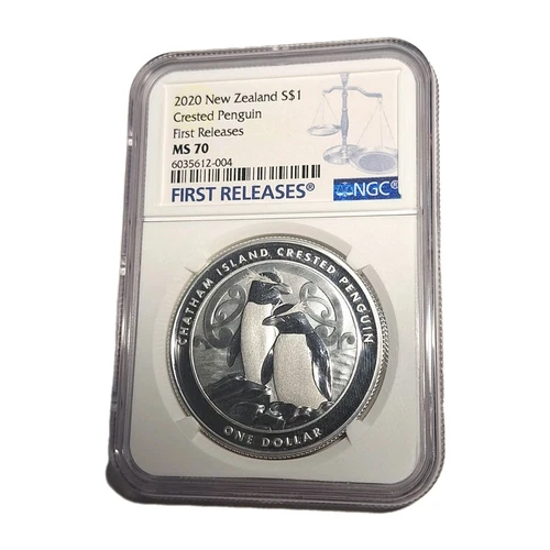 2020 New Zealand Crested Penguin $1 NGC Graded MS 70 First Releases Top Pop Rare