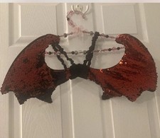 Red Sequin Bat Wings Halloween Costume Accessory