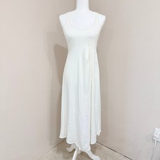 Anthropologie Mixed Media Midi Dress Small Cream Minimalist Quiet Luxury Coastal
