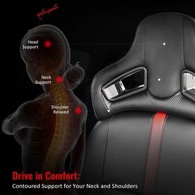 Pair Seat Headrest CFL BK PU Rod Dia 14mm Space 140mm For Civic/BMW 3 Serise