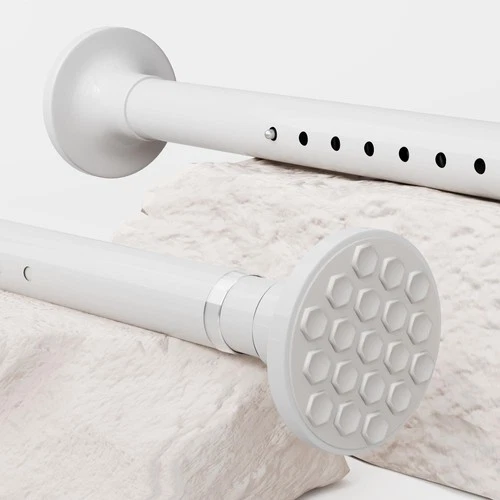 Shower Curtain Rail Extendable Curtain Rods no Drilling Telescopic Pole
