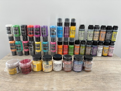 Tim Holtz Distress Stain Dyan Reaveley Dylusions Ranger Paint Craft Art Lot 40pc