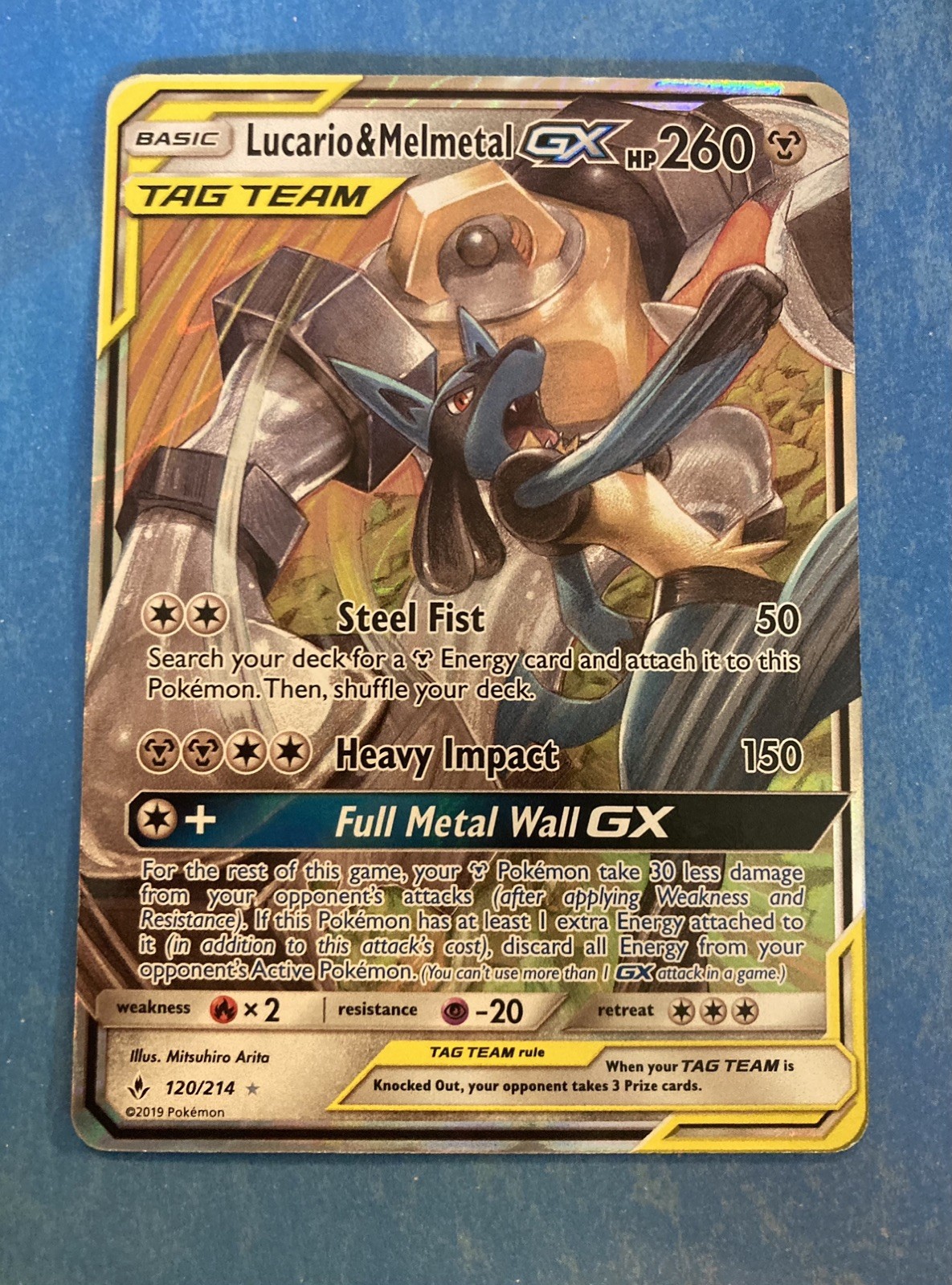 Lucario & Melmetal GX 120/214 Holo Pokémon Card