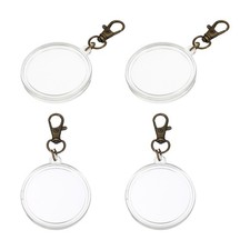 40mm Coin Holder Keychain, 4Pcs Coin Case with Key Ring Buckle, Bronze