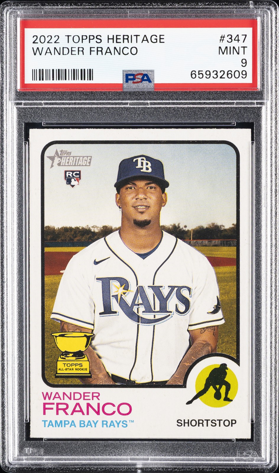 2022 TOPPS HERITAGE #347 WANDER FRANCO ROOKIE RC PSA 9