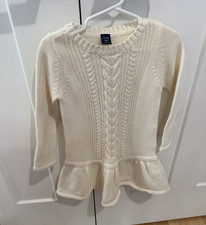 babyGap Ivory Cable-Knit Crewneck Pullover Sw...