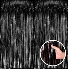 2 Pack Black Party Streamers 39.4"W x 78.7"L Pack of 2 ,