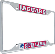 University of South Alabama License Plate Frame USA Jaguars Metal Car Tag Holder