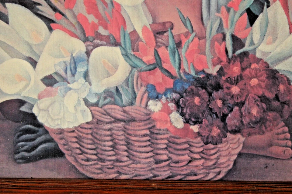 De Colección Diego Rivera El Vendedor de Flores Enmarcado 17x15 Litografía Lofrart Bellas Artes México Foto 4 de 4
