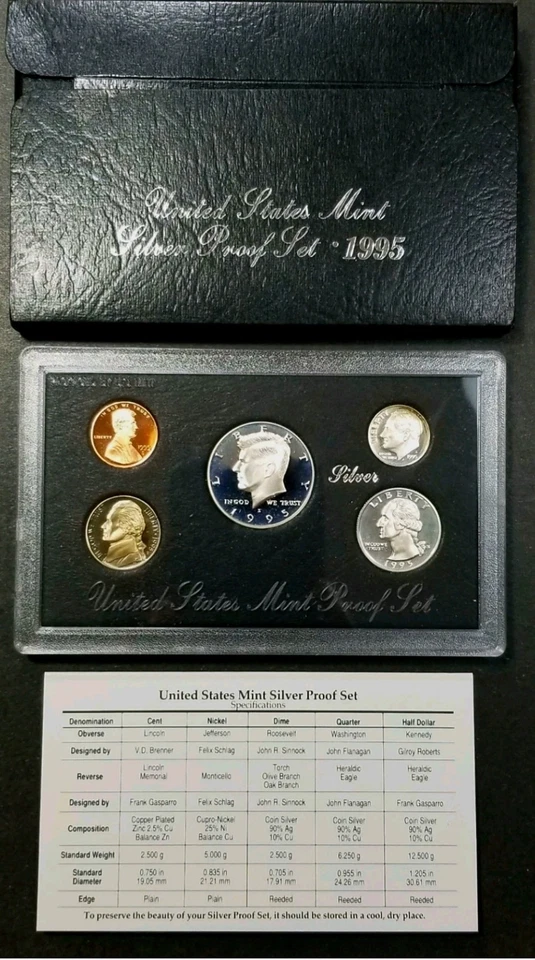 1993- 1996 90% Silver Proof Set U.S. Mint Original Government Packaging OGP COA - Image 2 of 4