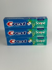 Crest Plus Scope Whitening Fluoride Toothpaste Minty Fresh Striped 5.4oz 3 Pack 0.90 per gallon