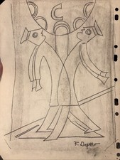 Antico Disegno  Su Carta Del 900 F. Depero Coppa Di Campari  Occasione