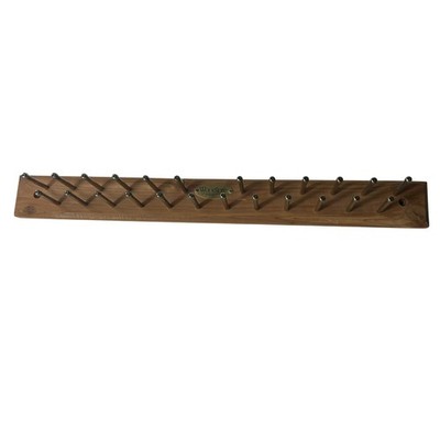 Woodlore Cedar Tie Rack Wall Mount 24 Pegs 18'' Long Brass Pegs Closet Organizer