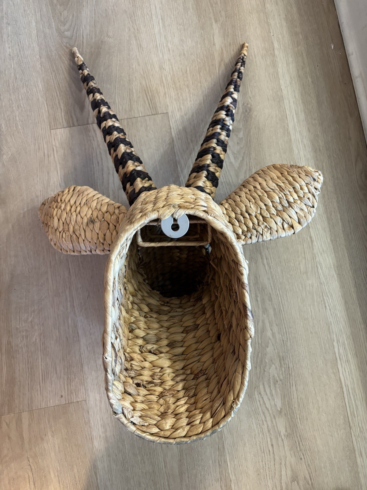 Wicker Woven Rattan Oryx Antelope Gazelle Head Africa Decor Mount Taxidermy VTG